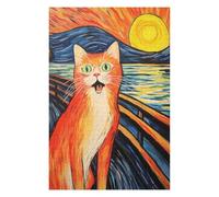 75x50cm/1000pcs Jigsaw Puzzles for Adults Teenagerss Cute Scream Meme Cat Jigsaw Puzzle Relaxing Games Analysis And Logic Birthday And Unique Gifts 75x50cm/1000pcs