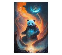 75x50cm/1000pcs Jigsaw Puzzles for Adults Teenagerss Enchanted Panda in A Cosmic Forest Puzzle for Adults Relax Games Difficult Challenge Parent-child Interaction 75x50cm/1000pcs