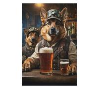 75x50cm/1000pcs Jigsaw Puzzles for Adults Teenagerss German Shepherd Beer Dogs Teenagers Puzzles DIY Toys Analysis And Logic Parent-child Interaction 75x50cm/1000pcs