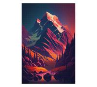 75x50cm/1000pcs Jigsaw Puzzles for Adults Teenagerss Mountain Reflections at Sunset Puzzles for Adults Hands-on Game Precision Cutting Parent-child Interaction 75x50cm/1000pcs