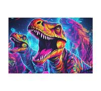 75x50cm/1000pcs Jigsaw Puzzles for Adults Teenagerss Neon Dinosaur Artwork Puzzles for Adults Hands-on Game Precision Cutting Parent-child Interaction 75x50cm/1000pcs