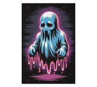 75x50cm/1000pcs Jigsaw Puzzles for Adults Teenagerss Sad Blue Ghost with Pink Drips Jigsaws for Adults Toy Wall Decor Pattern Assembly Difficult And Challenge 75x50cm/1000pcs