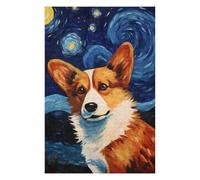 75x50cm/1000pcs Jigsaw Puzzles for Adults Teenagerss Welsh Corgi Starry Night Jigsaw Puzzle Relaxing Games Analysis And Logic Birthday And Unique Gifts 75x50cm/1000pcs