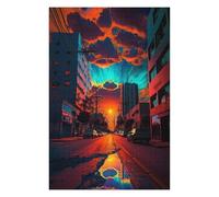 75x50cm/1000pcs Jigsaw Puzzles for Adults Urban Sunset Reflections Puzzle for Adults Relax Games Hand Speed Race Difficult And Challenge 75x50cm/1000pcs