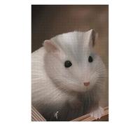 75x50cm/1000pcs Jigsaw Puzzles for Adults White Hamster Portrait Teenagers Puzzles Relaxing Games Stress Reliever Parent-child Interaction 75x50cm/1000pcs