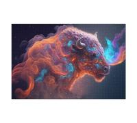 75x50cm/1000pcs Jigsaw Puzzles for Teenagerss Colorful Cosmic Buffalo Jigsaw Relax Games But Fun And Humorous Unique Birthday And Xmas Gifts 75x50cm/1000pcs