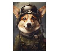 75x50cm/1000pcs Jigsaw Puzzles for Teenagerss Corgi Soldier Puzzles for Adults Hands-on Game Difficult Challenge Help The Brain Exercise 75x50cm/1000pcs