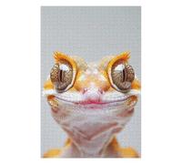 75x50cm/1000pcs Jigsaw Puzzles for Teenagerss Crested Gecko Face Jigsaw for Adults Fun Games A Work of Art Christmas Birthday Gifts 75x50cm/1000pcs