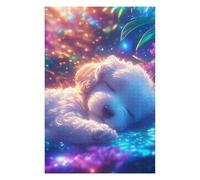 75x50cm/1000pcs Jigsaw Puzzles for Teenagerss Cute Baby Poodle Sleeping Puzzles for Adults Hands-on Game Difficult Challenge Help The Brain Exercise 75x50cm/1000pcs