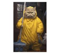 75x50cm/1000pcs Jigsaw Puzzles for Teenagerss Fat Cat Cleaning Bathroom Puzzles for Adults Hands-on Game Difficult Challenge Help The Brain Exercise 75x50cm/1000pcs