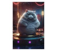 75x50cm/1000pcs Jigsaw Puzzles for Teenagerss Fat Cat Turntable Dancing Puzzles for Adults Hands-on Game Difficult Challenge Help The Brain Exercise 75x50cm/1000pcs