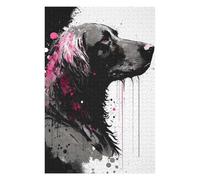 75x50cm/1000pcs Jigsaw Puzzles for Teenagerss Flat Coated Retriever Pink Jigsaws for Adults Toy Wall Decor Difficult Hard Help The Brain Exercise 75x50cm/1000pcs