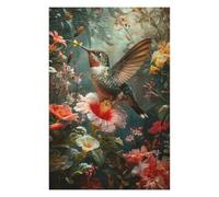 75x50cm/1000pcs Jigsaw Puzzles for Teenagerss Floral Hummingbird Jigsaw for Adults Fun Games A Work of Art Christmas Birthday Gifts 75x50cm/1000pcs