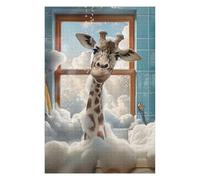 75x50cm/1000pcs Jigsaw Puzzles for Teenagerss Giraffe in A Bubble Bath Jigsaw for Adults Anti-Stress Toys Perfect Decoration Help The Brain Exercise 75x50cm/1000pcs