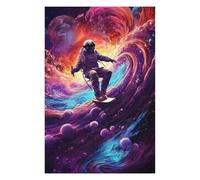 75x50cm/1000pcs Jigsaw Puzzles for Teenagerss Jigsaw Astronaut Surfing Cosmic Wave Jigsaw Hands-on Game Improve Memory for Birthday, Chrismas 75x50cm/1000pcs
