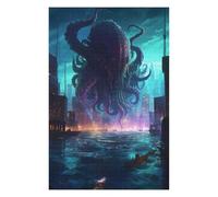 75x50cm/1000pcs Jigsaw Puzzles for Teenagerss Jigsaw Cthulhu Rising Cityscape Jigsaw Fun Games Analysis And Logic for Birthday, Chrismas 75x50cm/1000pcs
