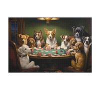 75x50cm/1000pcs Jigsaw Puzzles for Teenagerss Jigsaw Dogs Playing Poker-4 Jigsaw Hands-on Game Improve Memory for Birthday, Chrismas 75x50cm/1000pcs