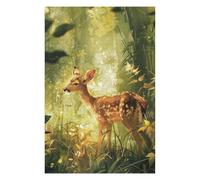 75x50cm/1000pcs Jigsaw Puzzles for Teenagerss Jigsaw Fawn in Sunlit Glade Jigsaw Fun Games Analysis And Logic for Birthday, Chrismas 75x50cm/1000pcs