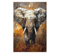 75x50cm/1000pcs Jigsaw Puzzles for Teenagerss Jigsaw Majestic Elephant in Dynamic Impasto Art Jigsaw Hands-on Game Improve Memory for Birthday, Chrismas 75x50cm/1000pcs