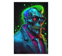 75x50cm/1000pcs Jigsaw Puzzles for Teenagerss Jigsaw Neon Skull Artwork Jigsaw Fun Games Analysis And Logic for Birthday, Chrismas 75x50cm/1000pcs
