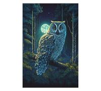 75x50cm/1000pcs Jigsaw Puzzles for Teenagerss Jigsaw Night Owl in Moonlit Forest Adult Jigsaw Puzzle Fun Games Precision Cutting Help The Brain Exercise 75x50cm/1000pcs