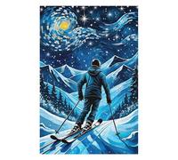 75x50cm/1000pcs Jigsaw Puzzles for Teenagerss Jigsaw Ski Starry Night Adult Puzzles Hands-on Game Home Decoration for Birthday, Chrismas 75x50cm/1000pcs