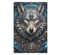 75x50cm/1000pcs Jigsaw Puzzles for Teenagerss Mega Steampunk Wolf Jigsaw for Adults Fun Games A Work of Art Christmas Birthday Gifts 75x50cm/1000pcs