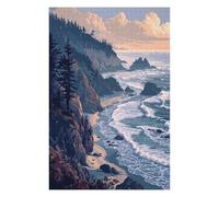 75x50cm/1000pcs Jigsaw Puzzles for Teenagerss Pacific Cliffs Pixel Art Puzzles for Adults Hands-on Game Difficult Challenge Help The Brain Exercise 75x50cm/1000pcs