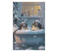 75x50cm/1000pcs Jigsaw Puzzles for Teenagerss Penguins Bath Washing Cute Puzzles for Adults Hands-on Game Difficult Challenge Help The Brain Exercise 75x50cm/1000pcs