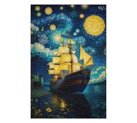 75x50cm/1000pcs Jigsaw Puzzles for Teenagerss Pirate Ship Vangogh Jigsaws for Adults Toy Wall Decor Difficult Hard Help The Brain Exercise 75x50cm/1000pcs