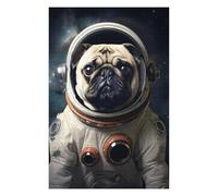 75x50cm/1000pcs Jigsaw Puzzles for Teenagerss Pug Dog Astronaut Jigsaw for Adults Fun Games A Work of Art Christmas Birthday Gifts 75x50cm/1000pcs