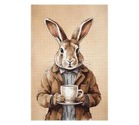 75x50cm/1000pcs Jigsaw Puzzles for Teenagerss Rabbit Animals Coffee Jigsaws for Adults Fun Games For Family Fun Challenging Game Gifts 75x50cm/1000pcs