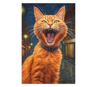 75x50cm/1000pcs Jigsaw Puzzles for Teenagerss Screaming Cat Puzzles for Adults Hands-on Game Difficult Challenge Help The Brain Exercise 75x50cm/1000pcs