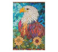 75x50cm/1000pcs Jigsaw Puzzles for Teenagerss Stained Glass Eagle Jigsaws for Adults Toy Wall Decor Difficult Hard Help The Brain Exercise 75x50cm/1000pcs