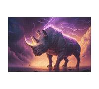75x50cm/1000pcs Jigsaw Puzzles for Teenagerss Thundering Rhino Storm -3 Jigsaw for Adults Anti-Stress Toys Perfect Decoration Help The Brain Exercise 75x50cm/1000pcs