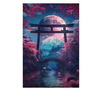 75x50cm/1000pcs Jigsaw Puzzles for Teenagerss Torii Gate Moonlit Shrine Puzzles for Adults Hands-on Game Difficult Challenge Help The Brain Exercise 75x50cm/1000pcs