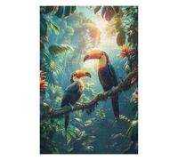 75x50cm/1000pcs Jigsaw Puzzles for Teenagerss Tropical Forest Toucans Puzzles for Adults Hands-on Game Difficult Challenge Help The Brain Exercise 75x50cm/1000pcs