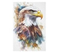 75x50cm/1000pcs Jigsaw Puzzles for Teenagerss Watercolor Bald Eagle Puzzles for Adults Hands-on Game Difficult Challenge Help The Brain Exercise 75x50cm/1000pcs