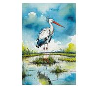 75x50cm/1000pcs Jigsaw Puzzles for Teenagerss Watercolor Stork Jigsaw for Adults Family Game Difficult Hard Christmas Birthday Gifts 75x50cm/1000pcs