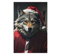 75x50cm/1000pcs Jigsaw Puzzles for Teenagerss Wolf Santa Funny Puzzles for Adults Hands-on Game Difficult Challenge Help The Brain Exercise 75x50cm/1000pcs