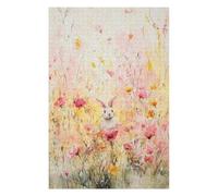 75x50cm/1000pcs Jigsaw Puzzles- Rabbit in A Wildflower Meadow Jigsaws for Adults Brain Teaser Game Precision Cutting Deal As Gifts for The Whole Family 75x50cm/1000pcs