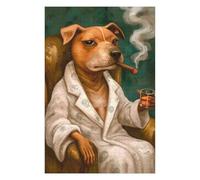 75x50cm/1000pcs Jigsaw Puzzles- Sophisticated Dog Smoking Cigar Painting Jigsaws for Adults Brain Teaser Game Precision Cutting Deal As Gifts for The Whole Family 75x50cm/1000pcs