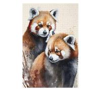 75x50cm/1000pcs Jigsaw Puzzles- Two Red Pandas Watercolor Jigsaws for Adults Brain Teaser Game Precision Cutting Deal As Gifts for The Whole Family 75x50cm/1000pcs