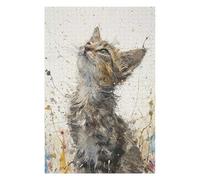 75x50cm/1000pcs Jigsaw Puzzles- Upward Kitten Gaze Jigsaws for Adults Brain Teaser Game Precision Cutting Deal As Gifts for The Whole Family 75x50cm/1000pcs