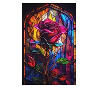 75x50cm/1000pcs Jigsaw Puzzles- Valentines Stained Glass Jigsaws for Adults Brain Teaser Game Precision Cutting Deal As Gifts for The Whole Family 75x50cm/1000pcs