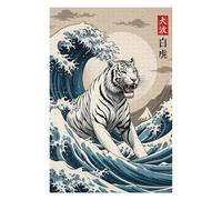 75x50cm/1000pcs Jigsaw Puzzles- White Tiger Wave Jigsaws for Adults Brain Teaser Game Precision Cutting Deal As Gifts for The Whole Family 75x50cm/1000pcs