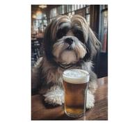75x50cm/1000pcs Jigsaws Adults Puzzles Cute Dog Drinking Beer Adult Jigsaw Puzzle Relax Games Difficult Challenge Birthday And Unique Gifts 75x50cm/1000pcs