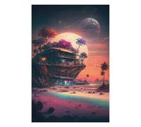 75x50cm/1000pcs Jigsaws Adults Puzzles Gifts Alien Beachfront Oasis -1 Jigsaws for Adults Relax Games Wall Decoration Great Gift for Gaming 75x50cm/1000pcs