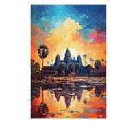 75x50cm/1000pcs Jigsaws Adults Puzzles Gifts Angkor Wat Reflections -1 Puzzle for Adults Hands-on Game Wall Decoration Gifts for Friends And Family 75x50cm/1000pcs