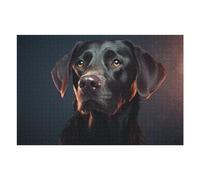 75x50cm/1000pcs Jigsaws Adults Puzzles Gifts Black Labrador Retriever Portrait Jigsaw Puzzle Relax Games Staycation Kill Time Birthday Present, Gifts, 75x50cm/1000pcs